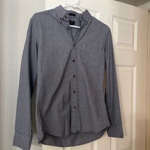 Men’s Slim Small Grey Button Down Oxford Shirt